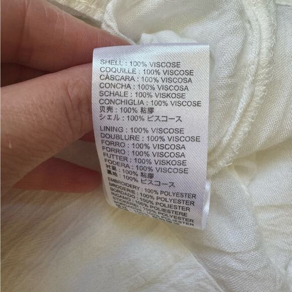 Free People Cream Pasadena Embroidered Ivory Mini Dress Size Small - Picture 9 of 9